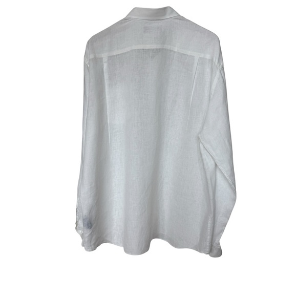 Vilebrequin Men's White 100% Linen Long Sleeve Button-Up Shirt Size 3XL Casual - Picture 9 of 11